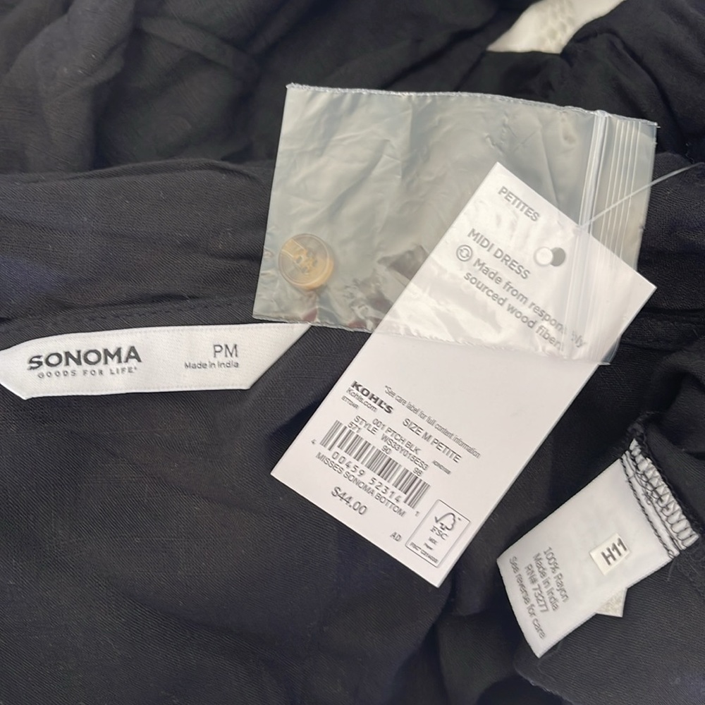 ‼️SOLD‼️Sonoma Midi Black Dress size M petite NWT - Picture 7 of 7